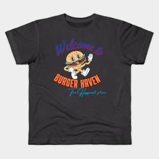 Cute Hamburger Welcome to Burger Haven Kids T-Shirt